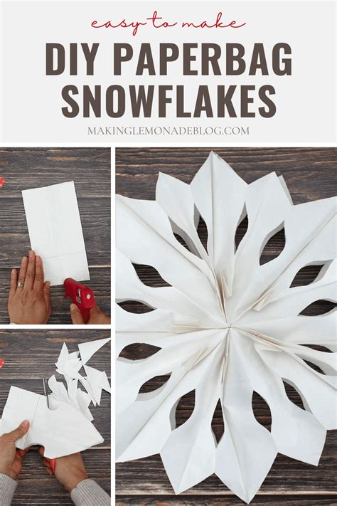 bag of fake snowflakes|snowflakes from paper bags.